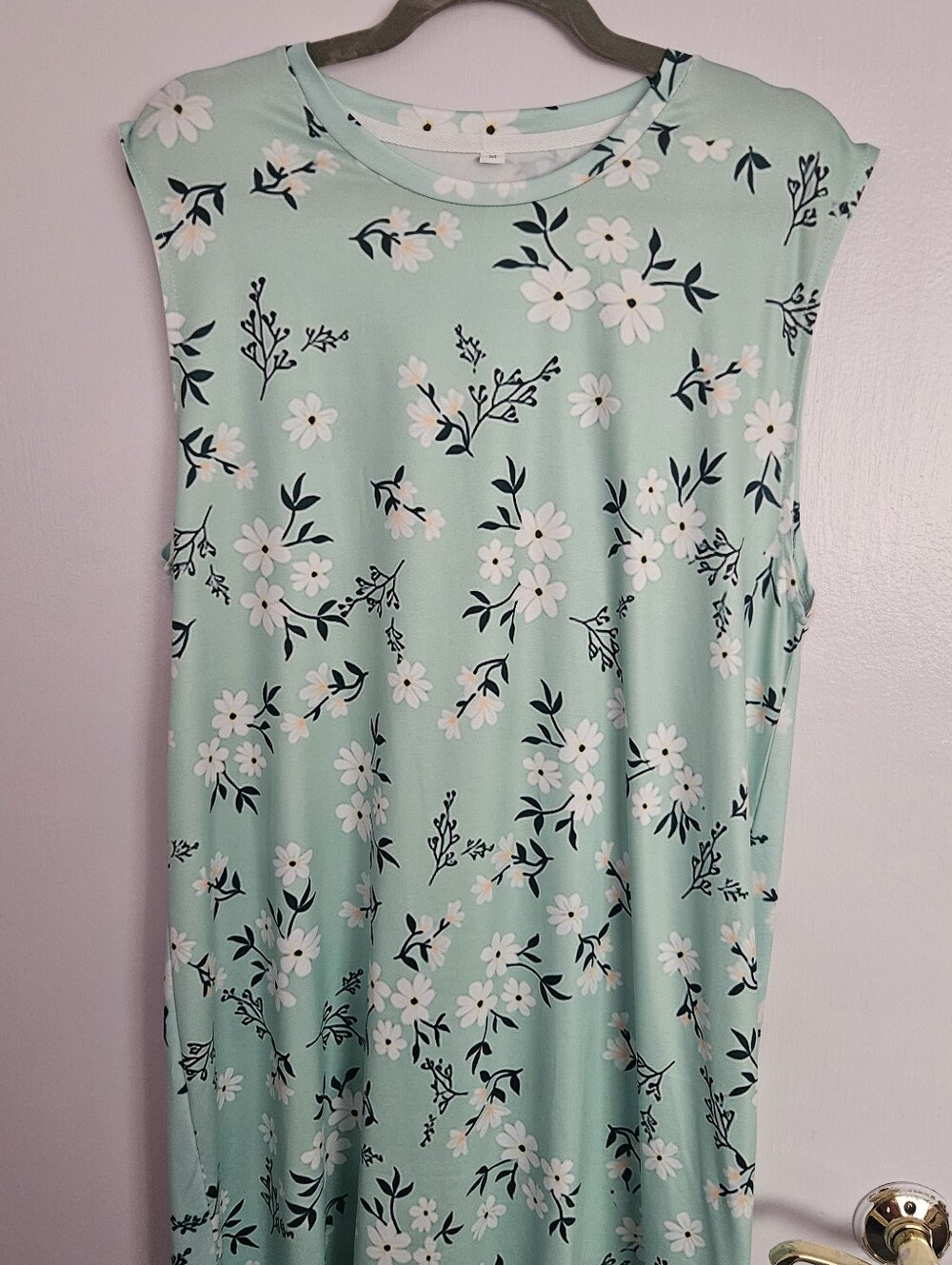 Floral Midi Length Women's Sheath Dress Vintage Style Print Mint Green